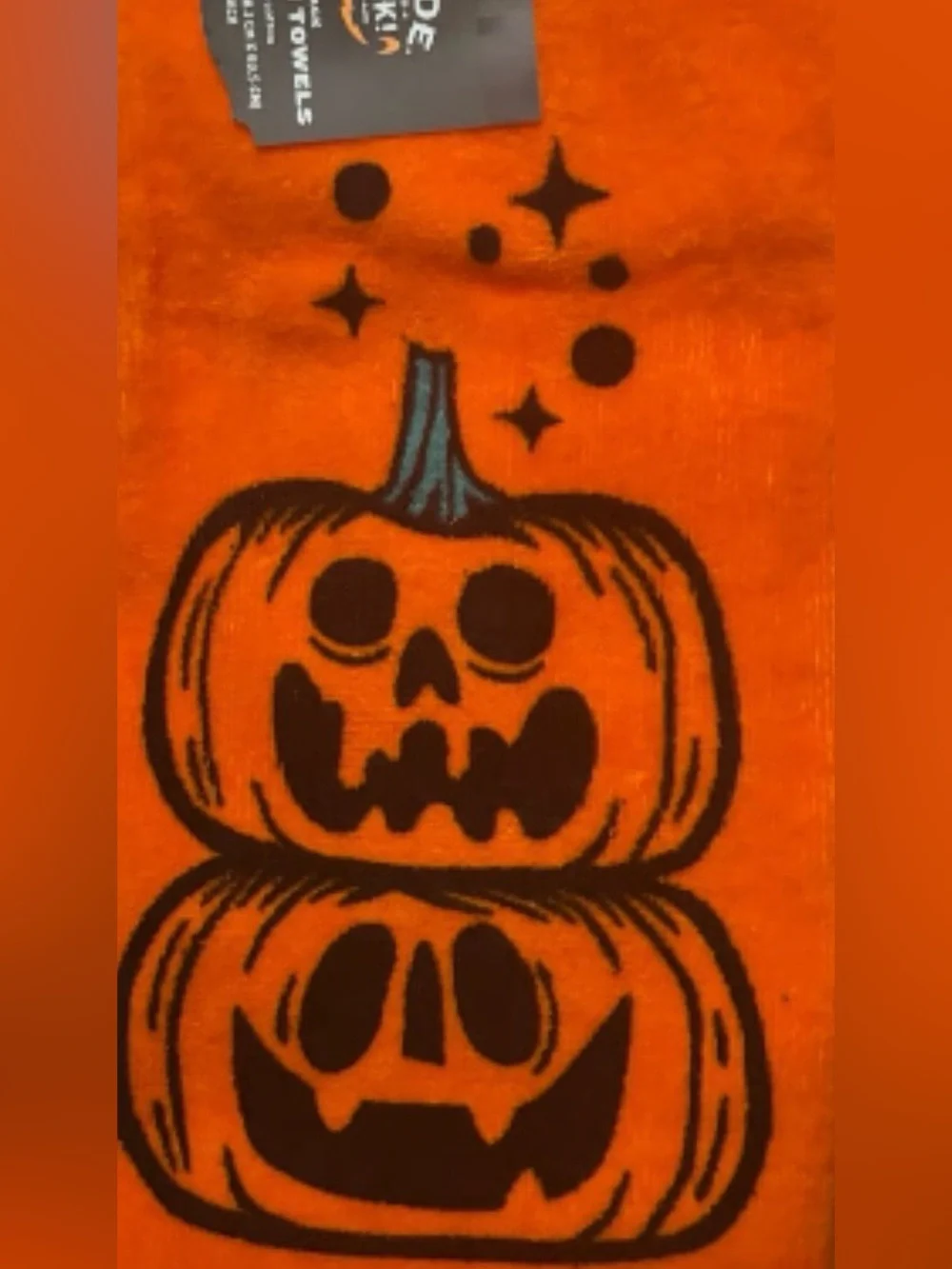 New! Hyde and EEK! Boutique Halloween Jack-o'-lantern Terry Hand Towel Set (NWT)